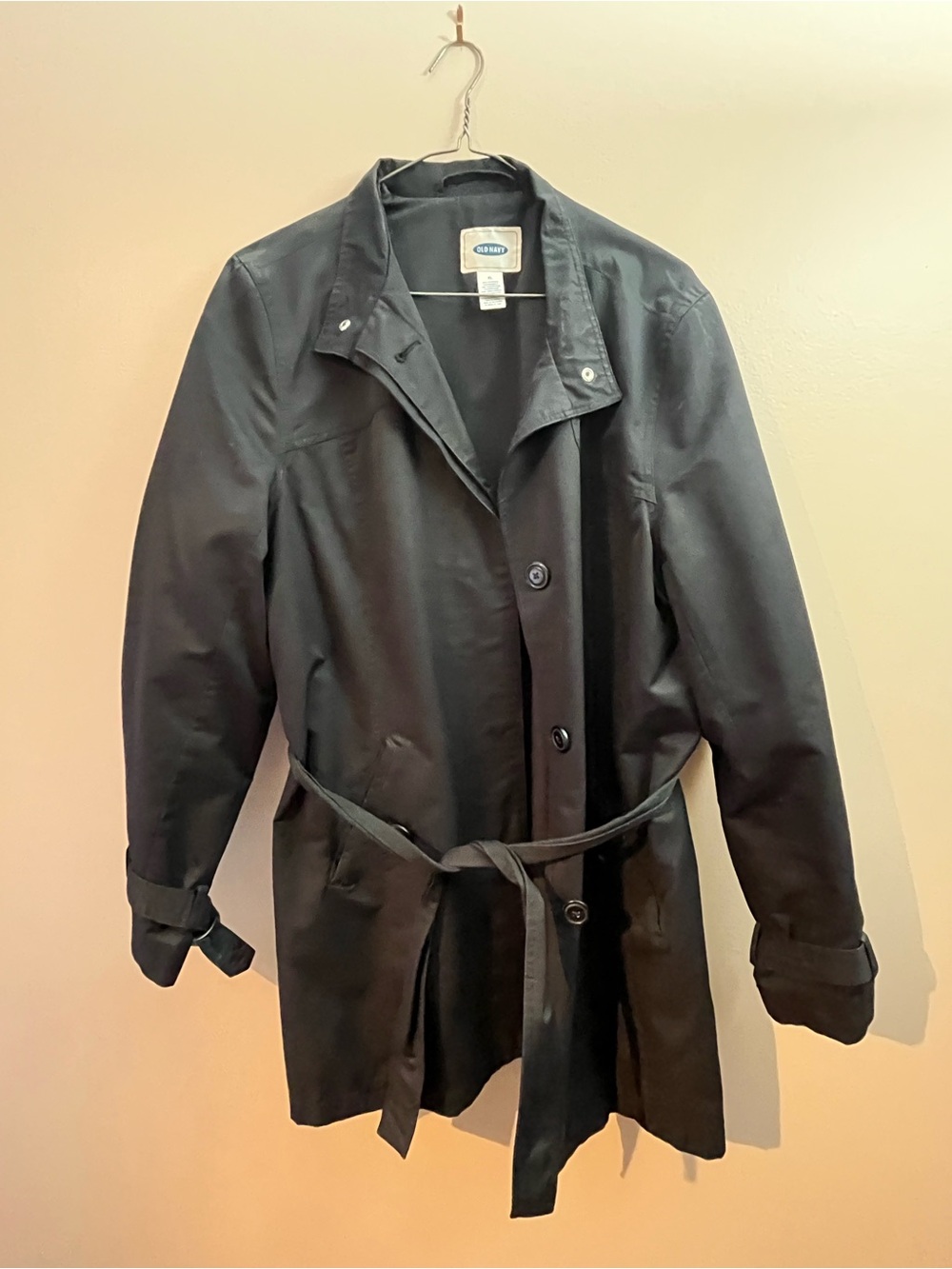 Old Navy Black Trench with Belted Waist